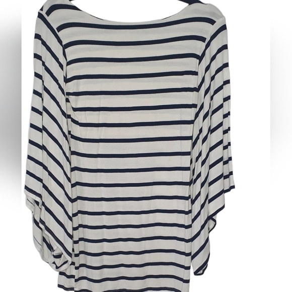 La Class Black & White Stripe 70's style‎ Bell-Sleeve Dress Size M - Picture 1 of 5